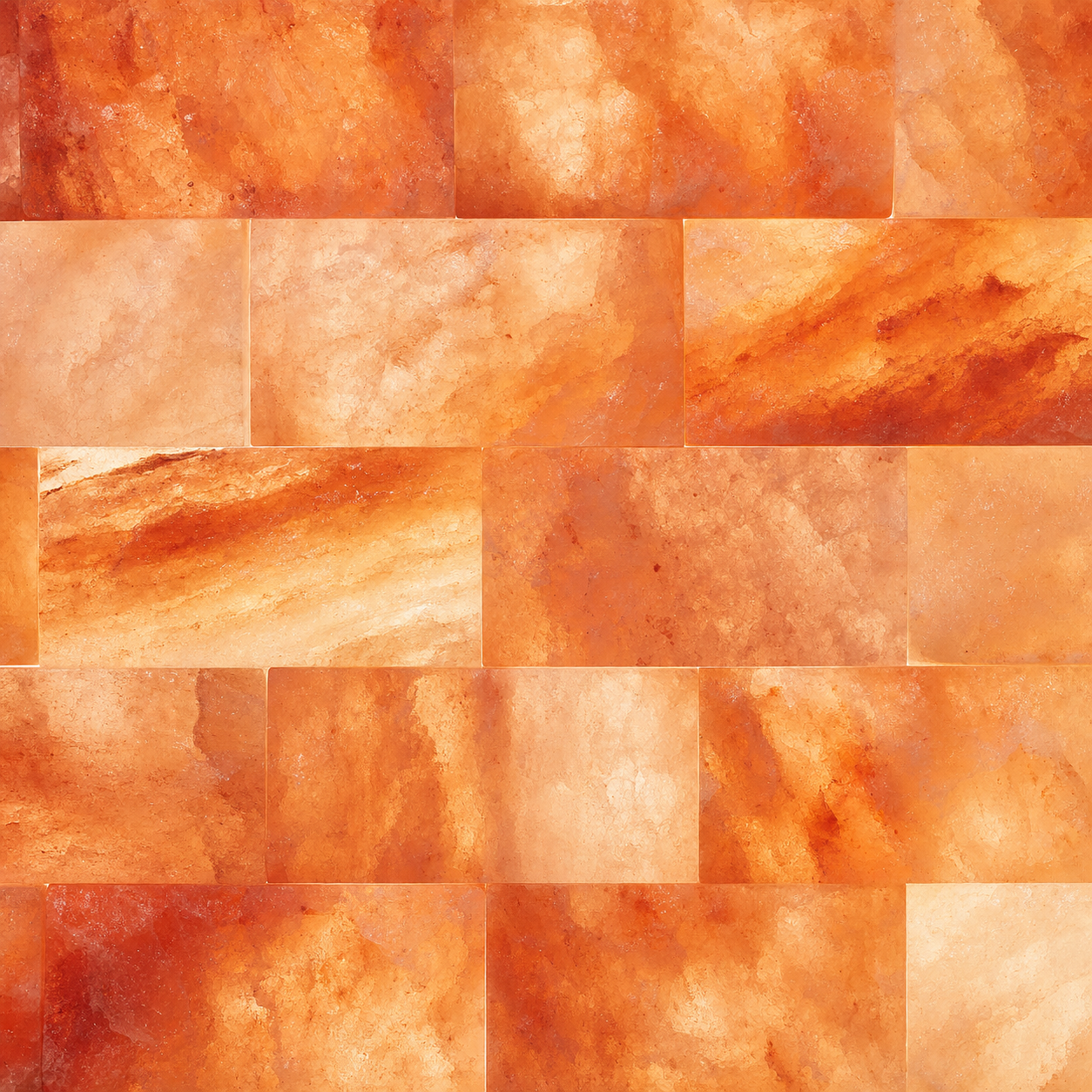 Backlit translucent Himalayan pink salt brick wall